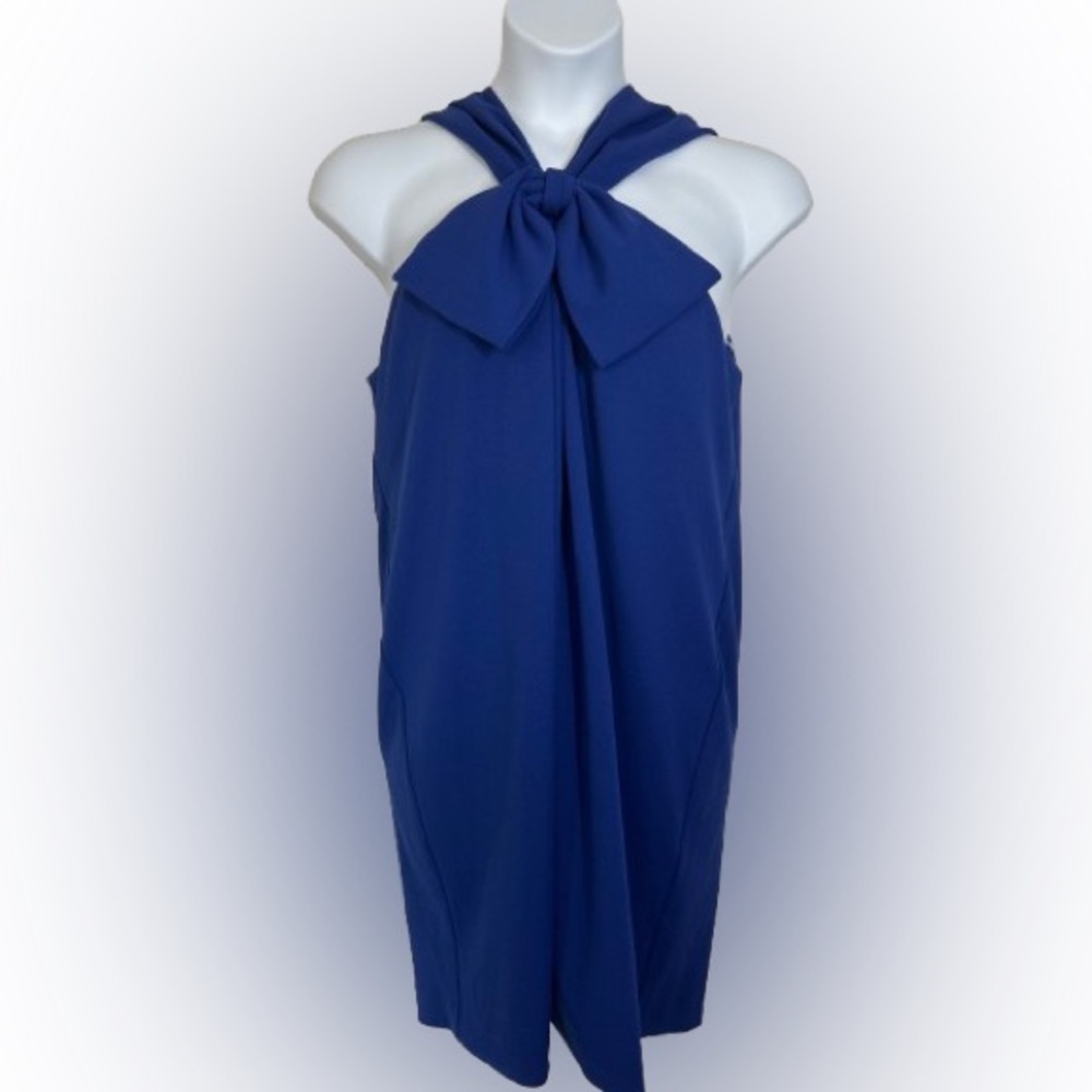 Trina Turk FROU FROU Midi Semi-formal Cocktail Blue Midi dress with Bow Size 14